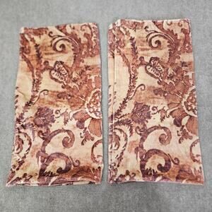 Pottery Barn Scarlett Velvet Pillow Covers 22" x 22" Set Of 2 Floral